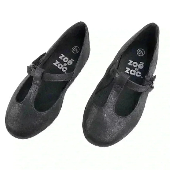 Zoe and Zac Girls' Toddler Smooth Black T-Strap - Picture 3 of 5